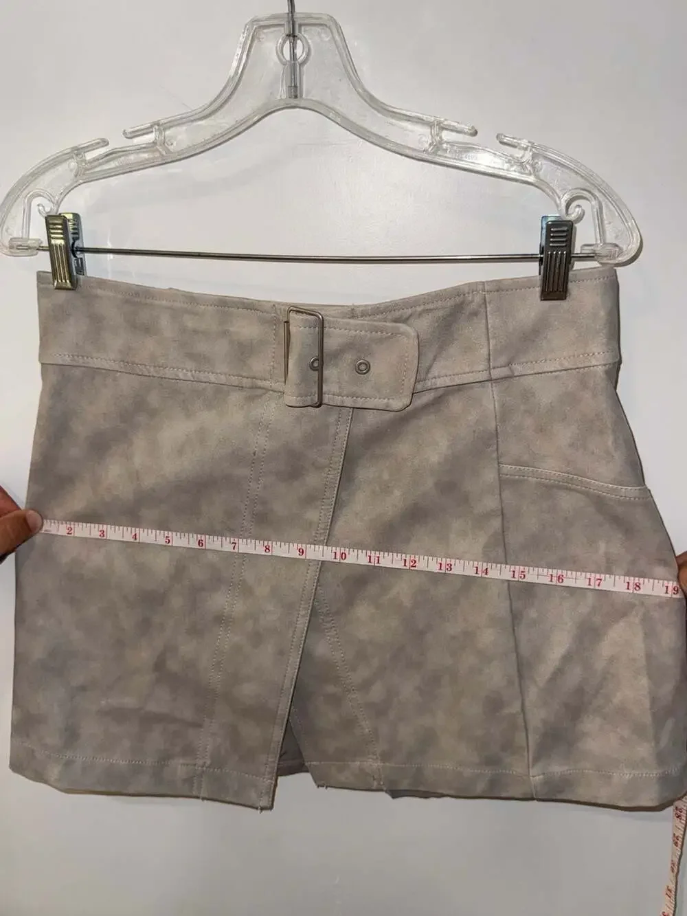Free People Ari Faux Suede Belted Wrap Mini Skirt